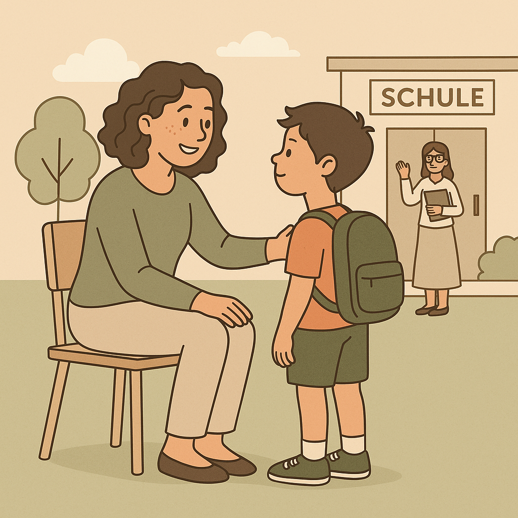 Schulsozialarbeit Illustration einer unterstützenden Szene